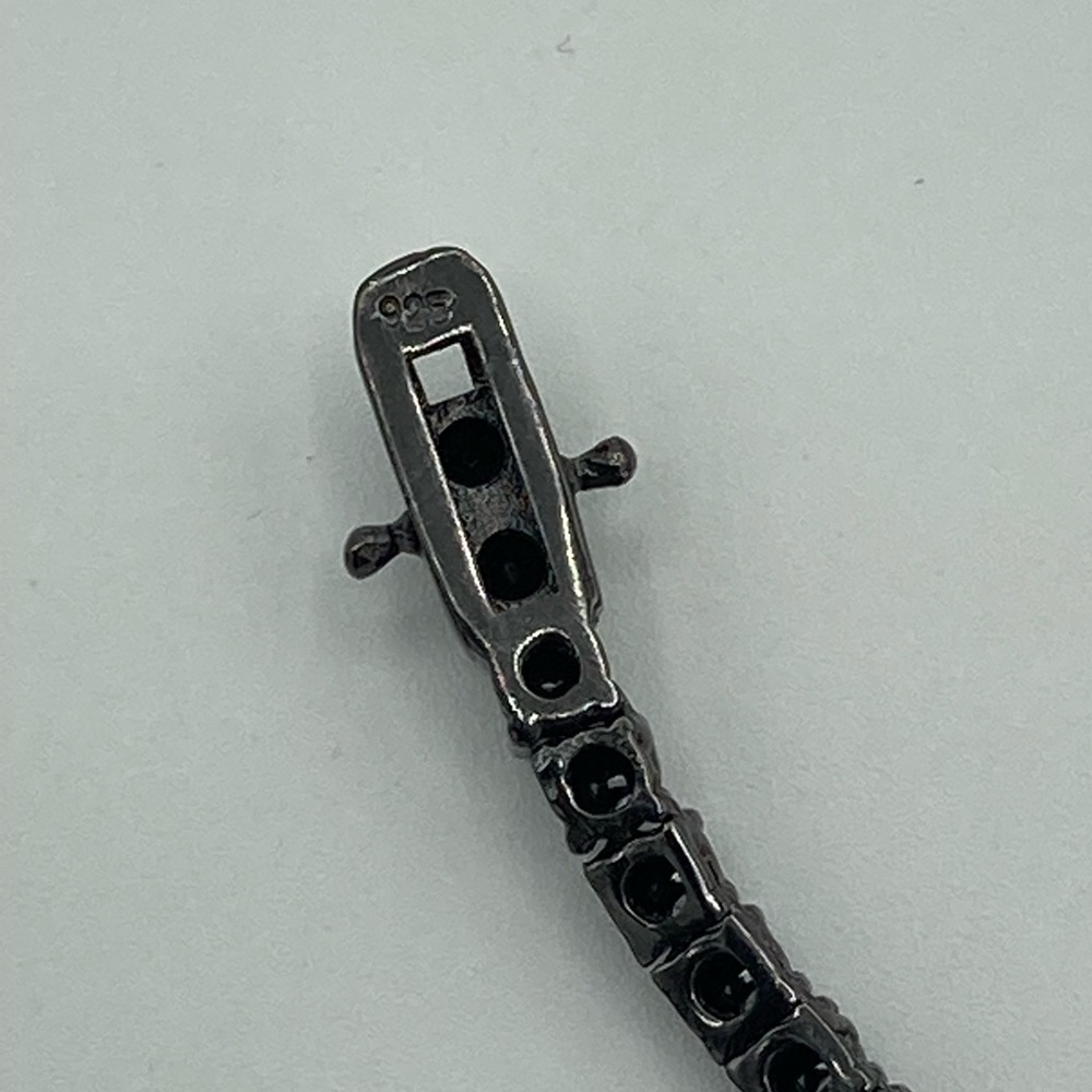 Black Moissanite Tennis Chain Necklace 925 Silver 18” 20” 3mm - Picture 3 of 5